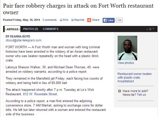 pair face robbery charges in attack on forth worth restaurant owner