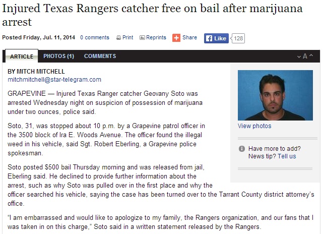 Injured Texas Ranger